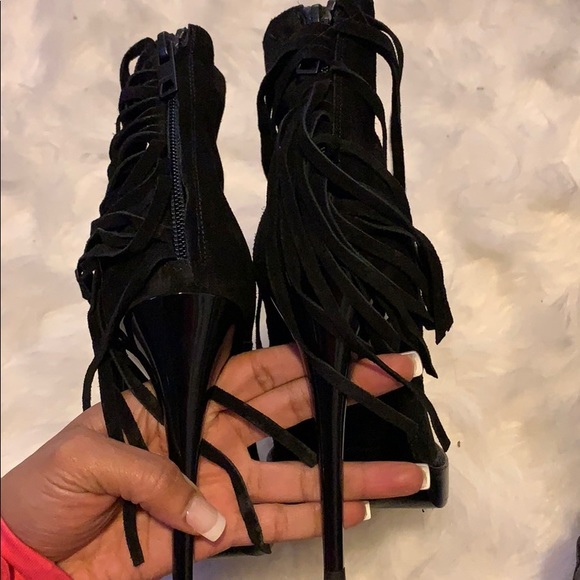 Burberry Runway Nadie Fringe Black Booties - Picture 3 of 7